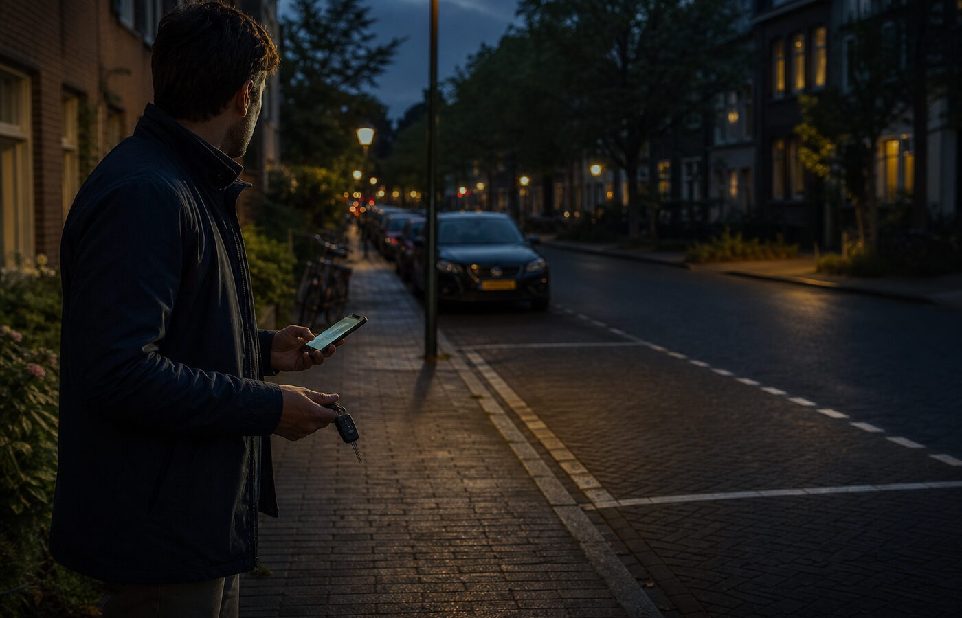 Elektrische auto bij laadpunt met preventiecheck